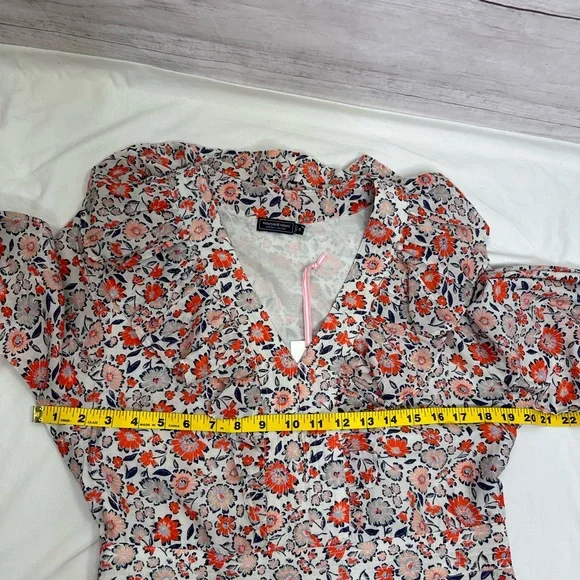 NWT Vinyard Vines Floral Ivy Ruffle Silk Cotton Dress Size 10 - Picture 14 of 14